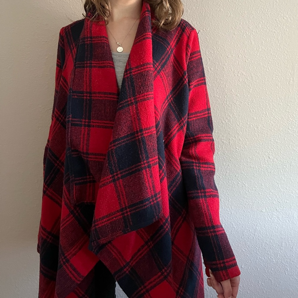 Hers & Mine Plaid Red and Navy Jacket